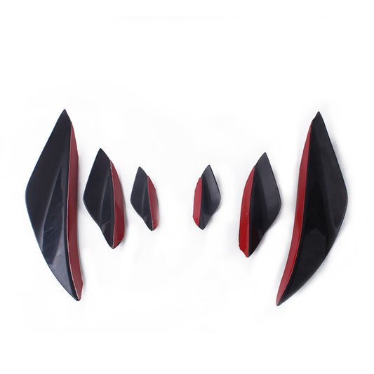 Universal 6PCS Car Front Bumper Lip Spoiler Fins Canards Splitters Chin Diffuser Q
