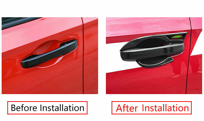 4Pcs for Honda for Civic 11th 2022-2023 Carbon Fiber ABS Outer Door Bowl Cover Trims