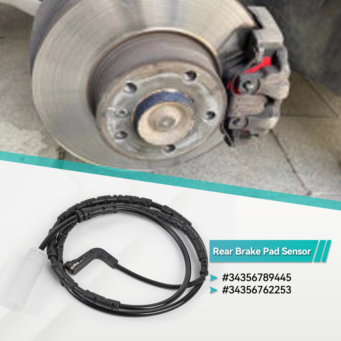 34356789445 Rear Brake Pad Wear Sensor for BMW E90 E91 E82 116i 118d 320i 323i Q