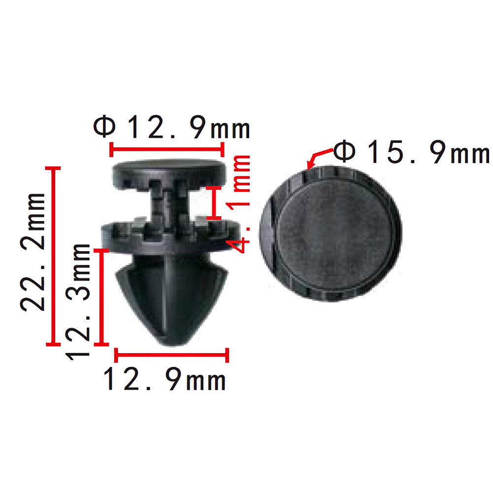 10-Piece Push-Type Retainer Clip Extended Rivets Fit 5/16 Inch Holes for GM 1403920