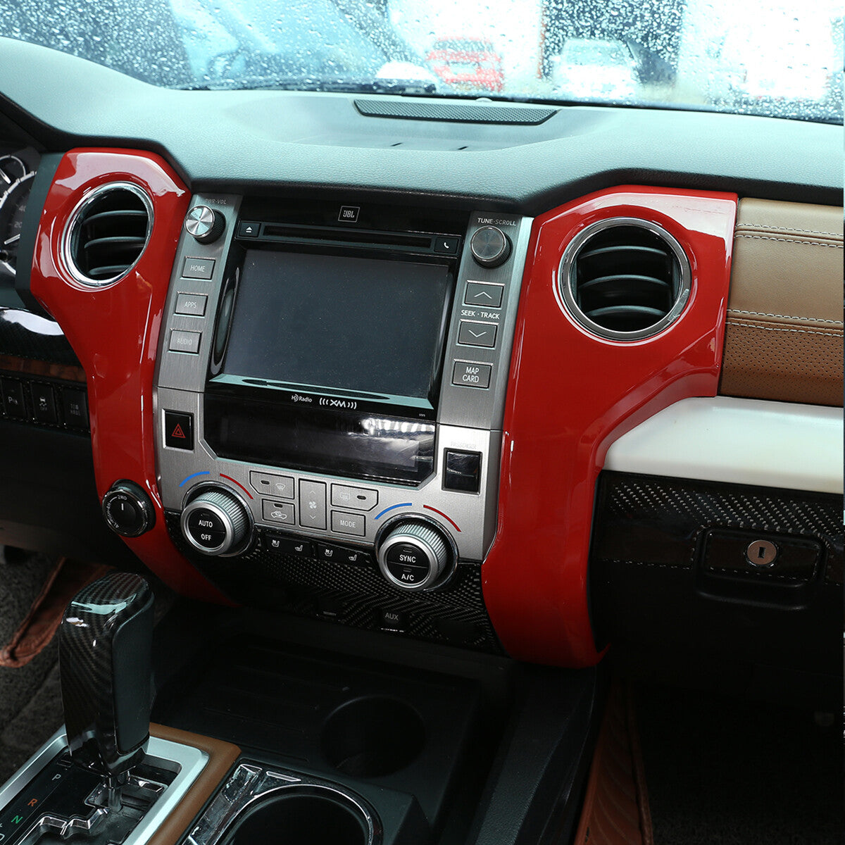 Red center console side air vent socket cover trim for Tenderra 2014 - 2021 n