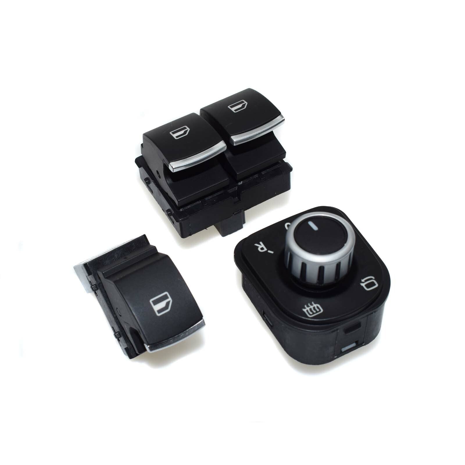 3Pcs Electric Power Window Mirror Switch Kit for VW for Golf Eos MK5 MK6 GTI