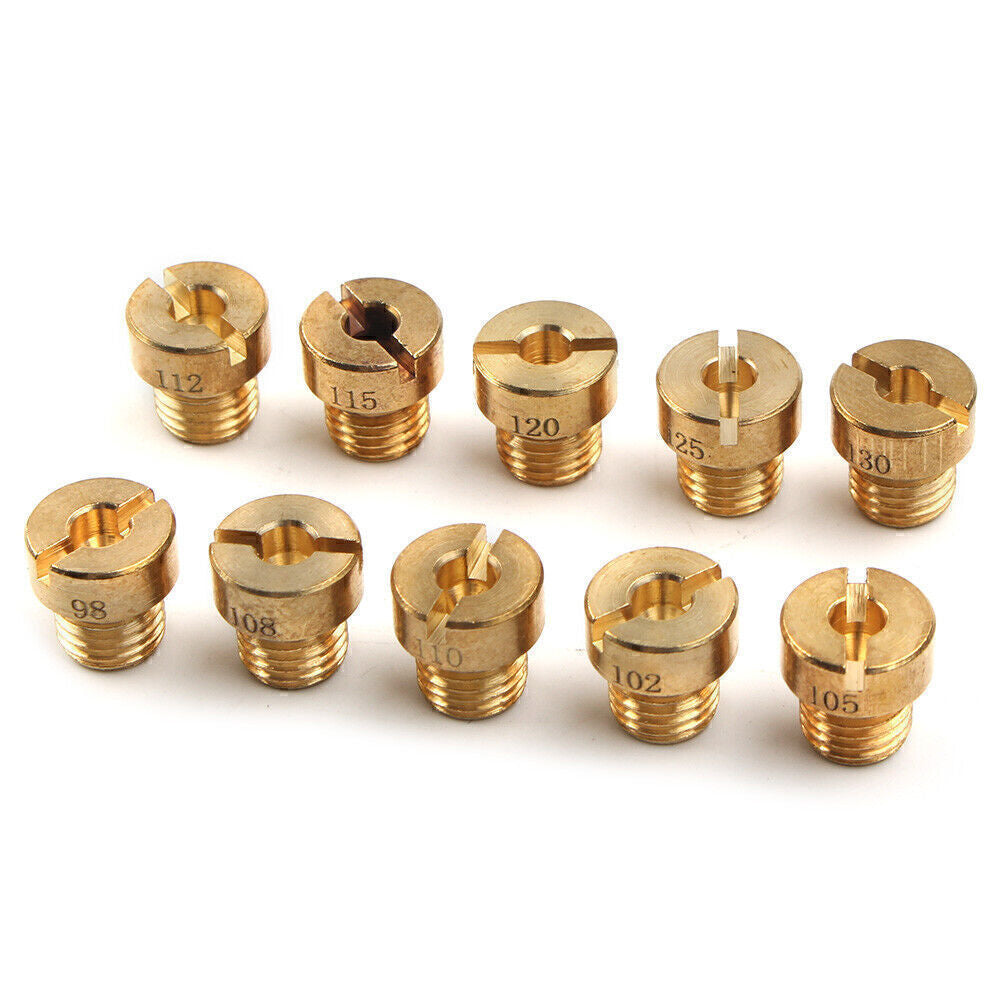 10Pcs Carburetor Main Jet For Dellorto PHBG SHA 5mm #98-110 112 115 120 125 130 Q
