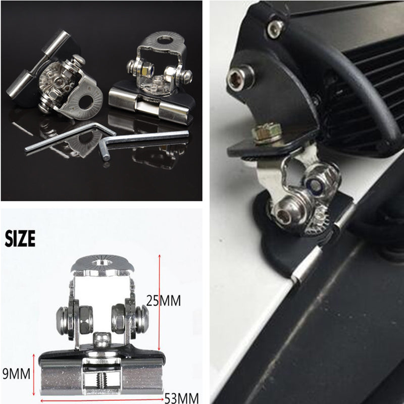 Car SUV Work Lamp Mount Bracket Clamp Holder Stainless Steel Installation Base