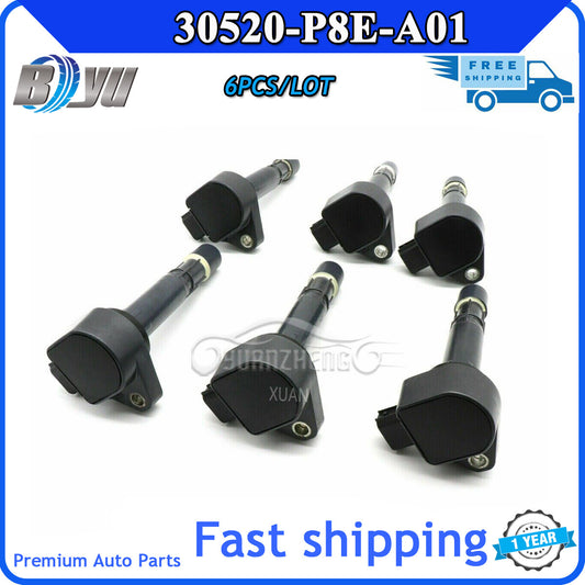 6-Piece Ignition Coil 30520-P8E-A01 for Honda Odyssey Accord Pilot for Acura CL TL MDX