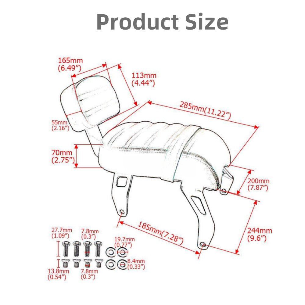 Passenger for seat backrest with Sisi bar backrest, Indian Boy Scout rocking chair (2018-2023) n