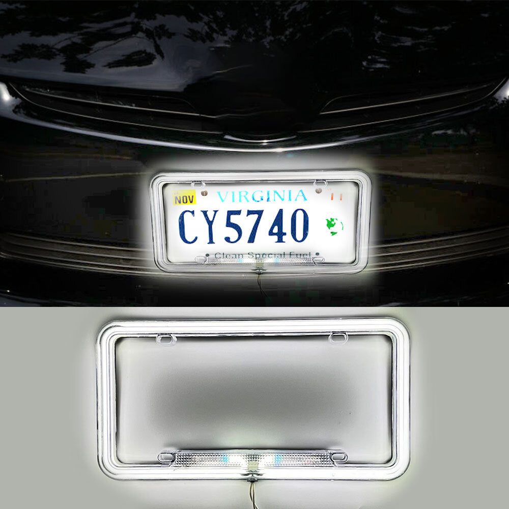 Neon license plate frame LED light 12V universal automotive front and rear bracket protective cover - n