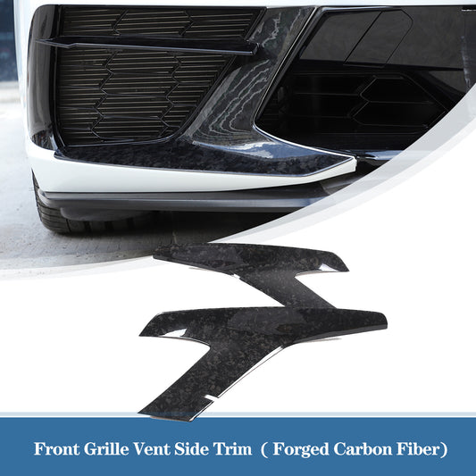 Forged carbon fiber front bumper guard cover trim for Corvette C8 2020-2024