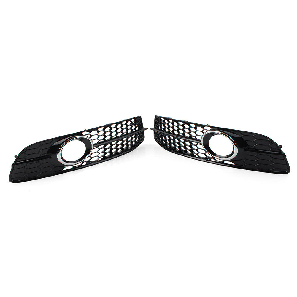 2x Bumper Honeycomb Fog Light Grille Cover for Audi A6 C6 Facelifted