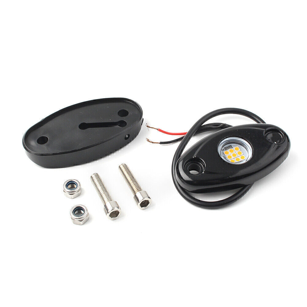 9W LED Rock Light Under Body Trail Rig Lamps Pod Yellow for JEEP Offroad Truck