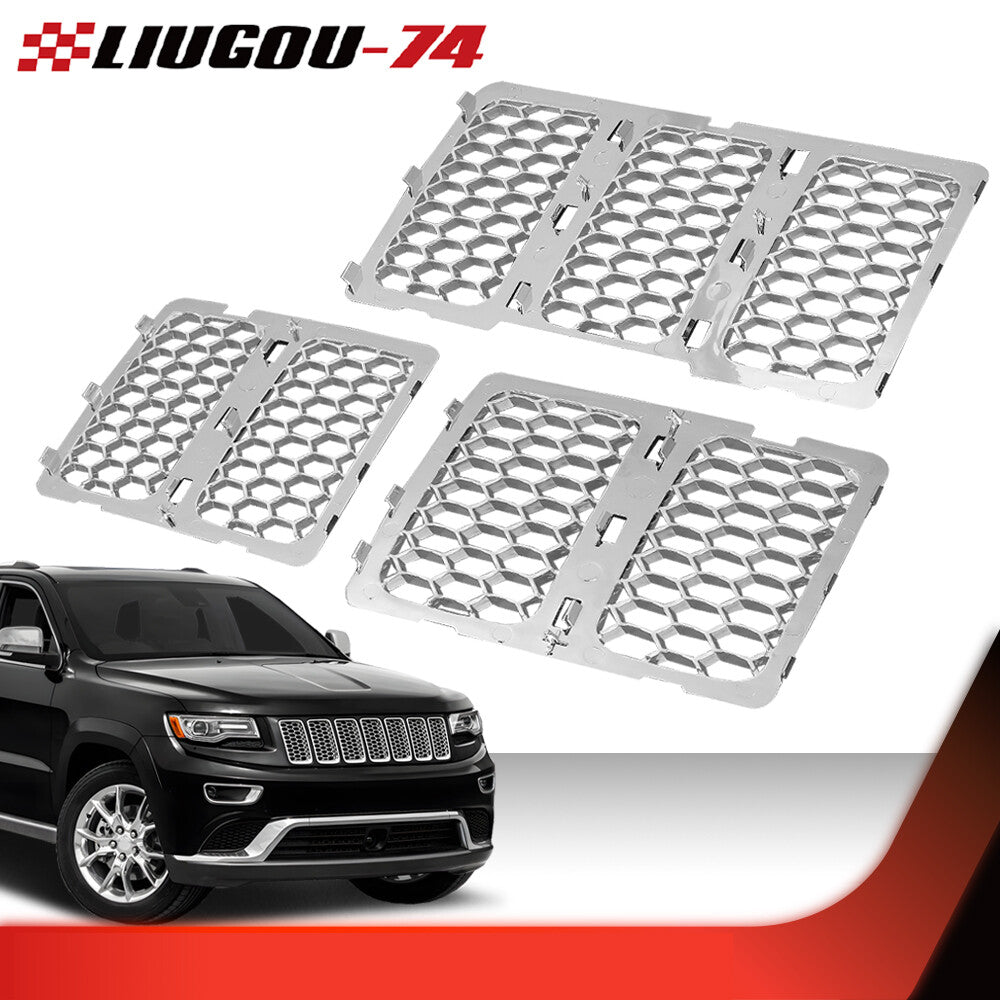 Fits 2014 - 2016 for Jeep Grand Cherokee Front Mesh Grille Honeycomb Insert Trim - v