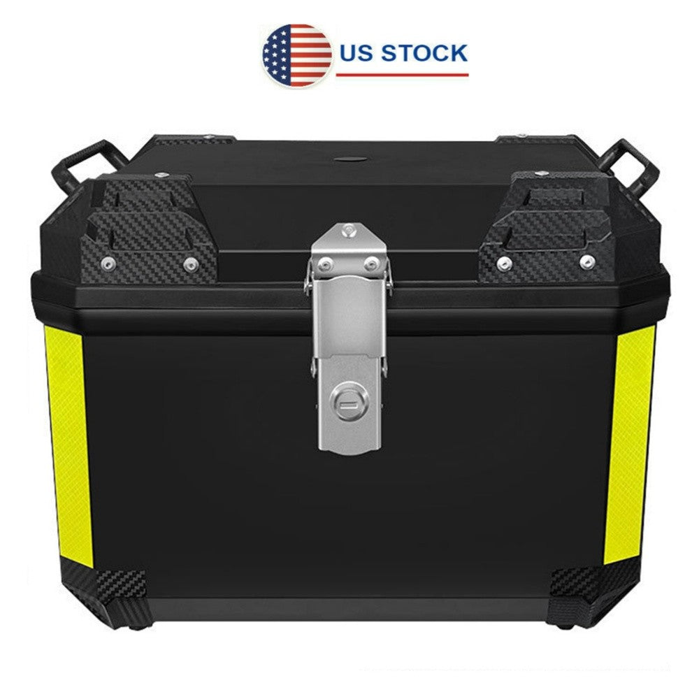 45L Black Motorcycle Helmet Waterproof Box Rear Luggage Tool Box with lining Q