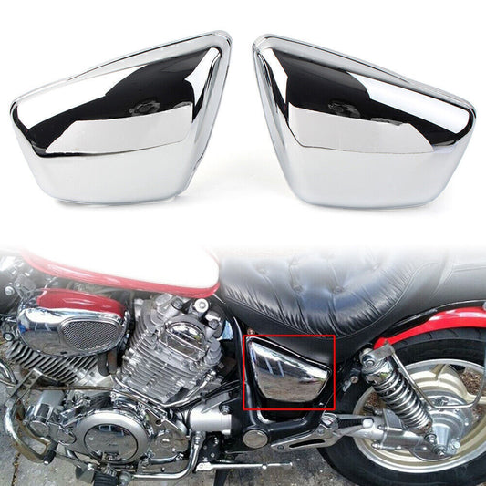 for Yamaha XV 700 750 1000 1100 Virago 1984-UP Battery Side Fairing Cover Chrome