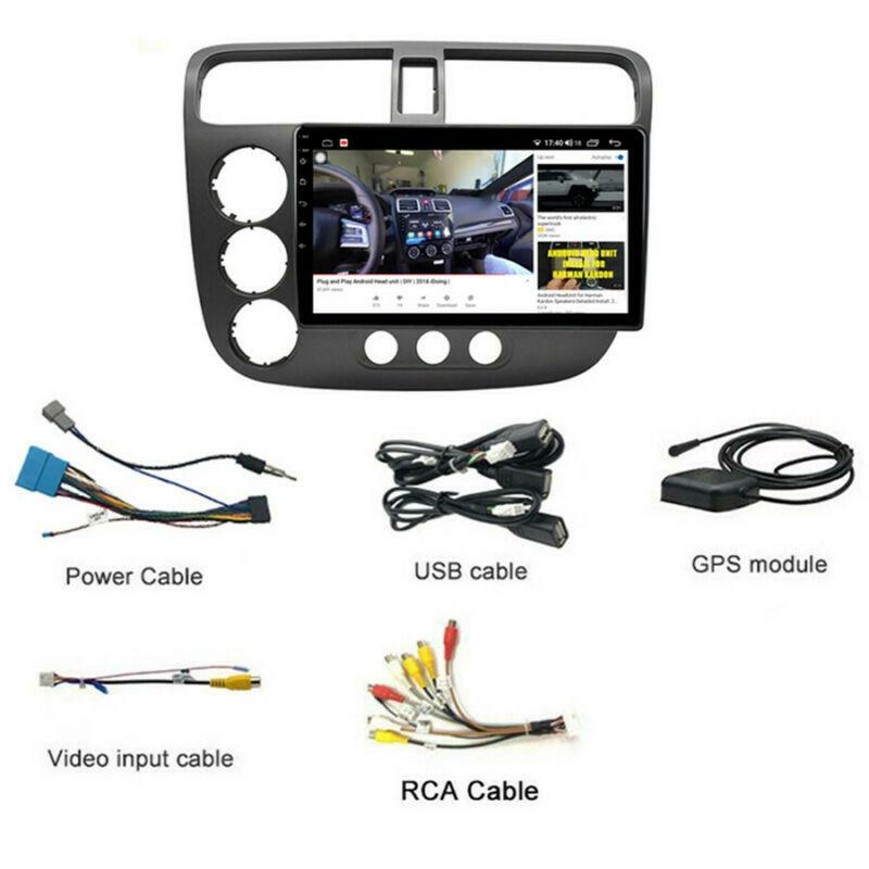 Compatible with 2000-2006 for Honda for Civic Android 10.0 Radio GPS Player Stereo Headset 2+32GB n