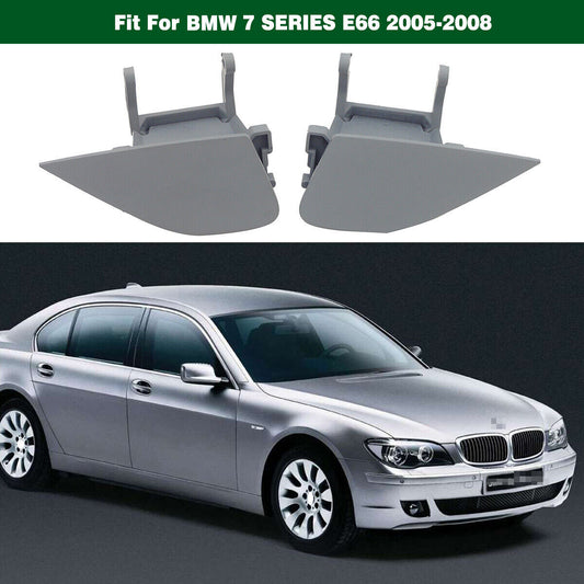 1Pair Front Bumper Headlight Washer Jet Cap Covers for BMW 7Series E66 2005-2008 Q