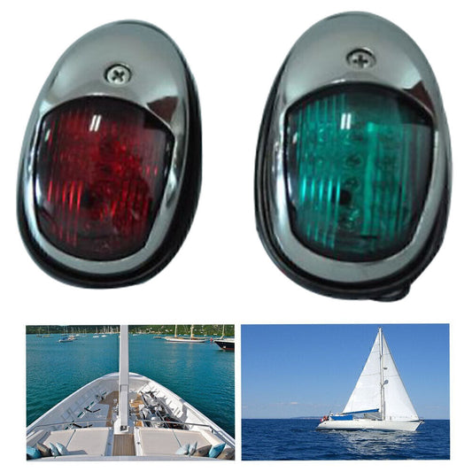 LED Navigation Light Stainless Steel Housing - Port/Starboard Marine/Boat Light - n
