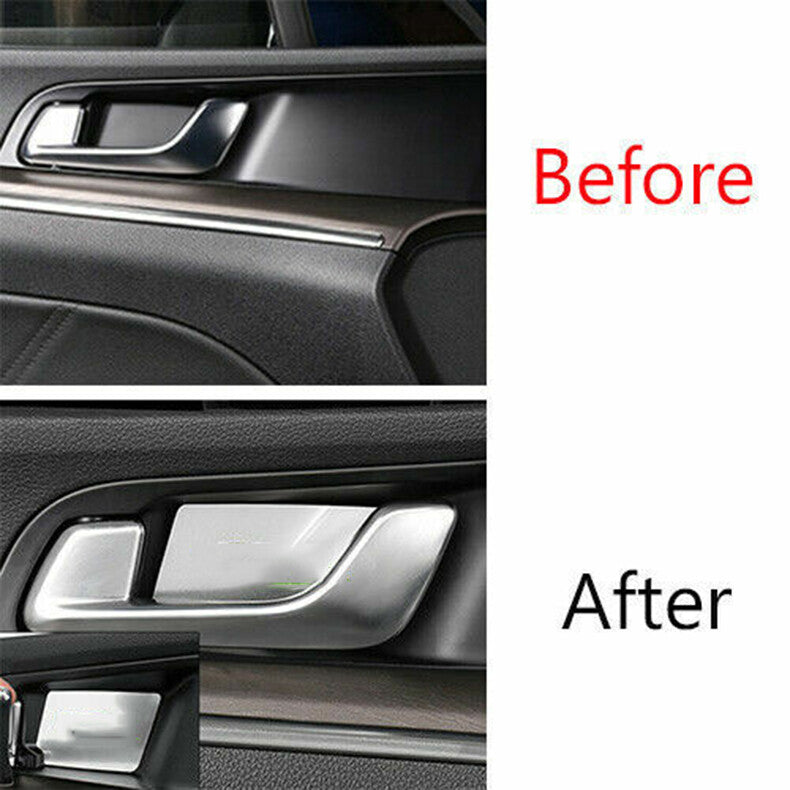 for Kia K5 2021-2023 Silver Steel Inner Door Handle Bowl Decor Sticker trim 4x