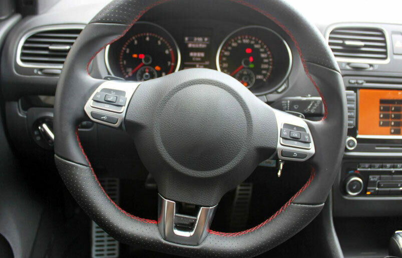 For 2010-2013 for Golf MK6 ABS Carbon Steering Wheel Switch Cover Trim n