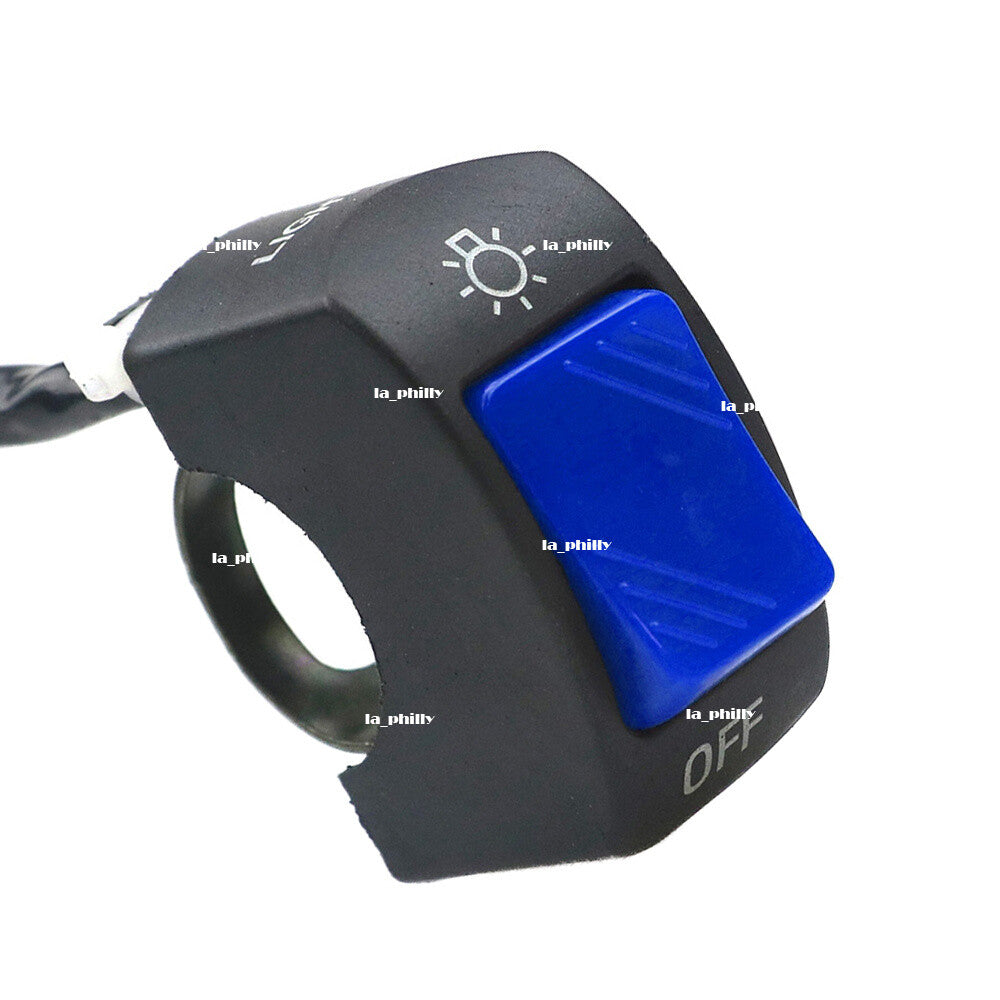 Motorcycle ATV 7/8 12V Handlebar Headlight Horn ON OFF Start Kill Switch-Blue Q
