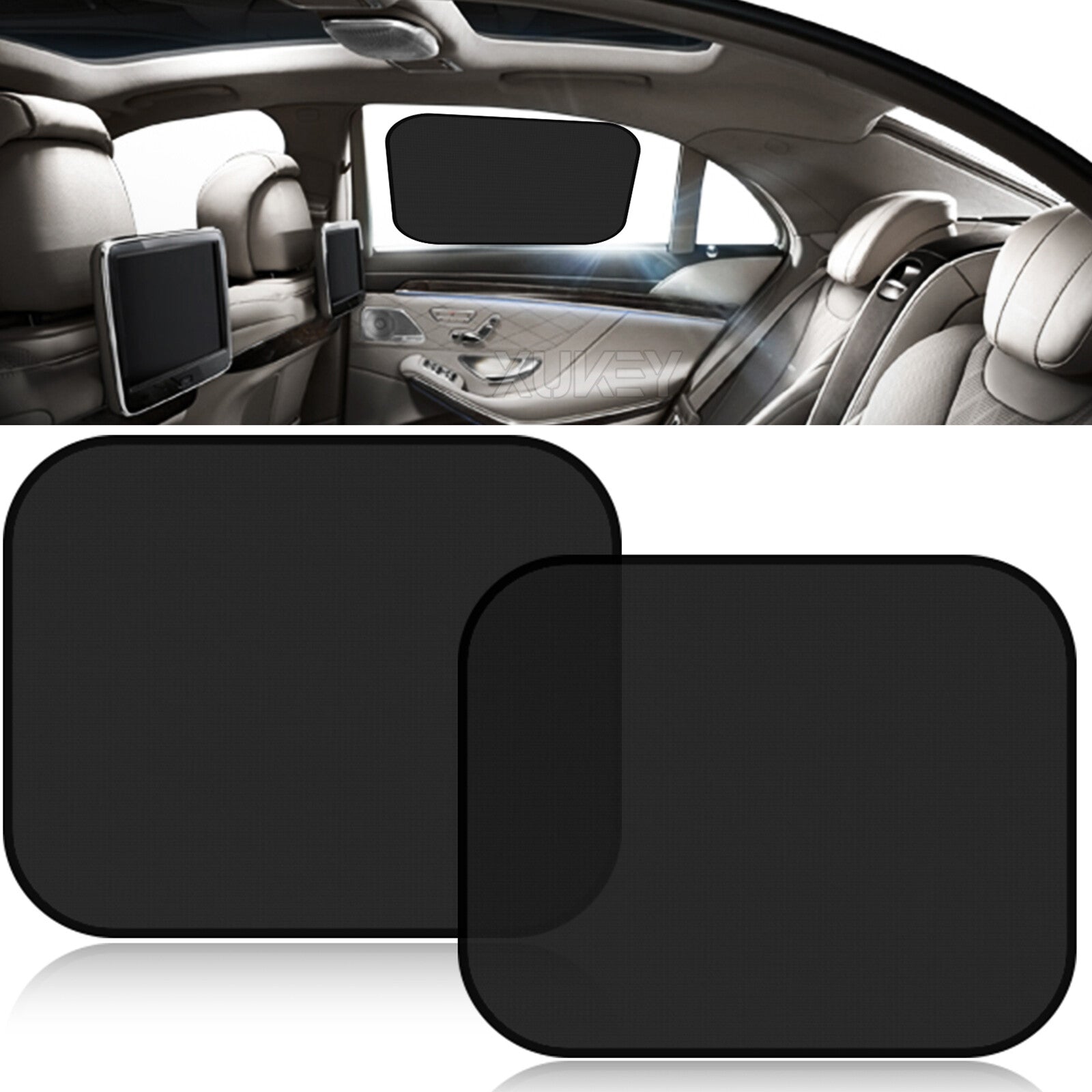2X Universal Sun Shades Side for Seat Car Window Socks Baby Kids UV Protection Black