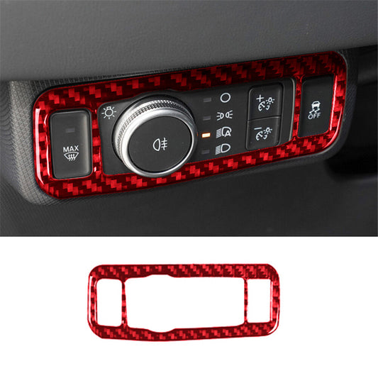Red interior carbon fiber headlight control cover trim is available on the  for ford  for Mustang Mach-E