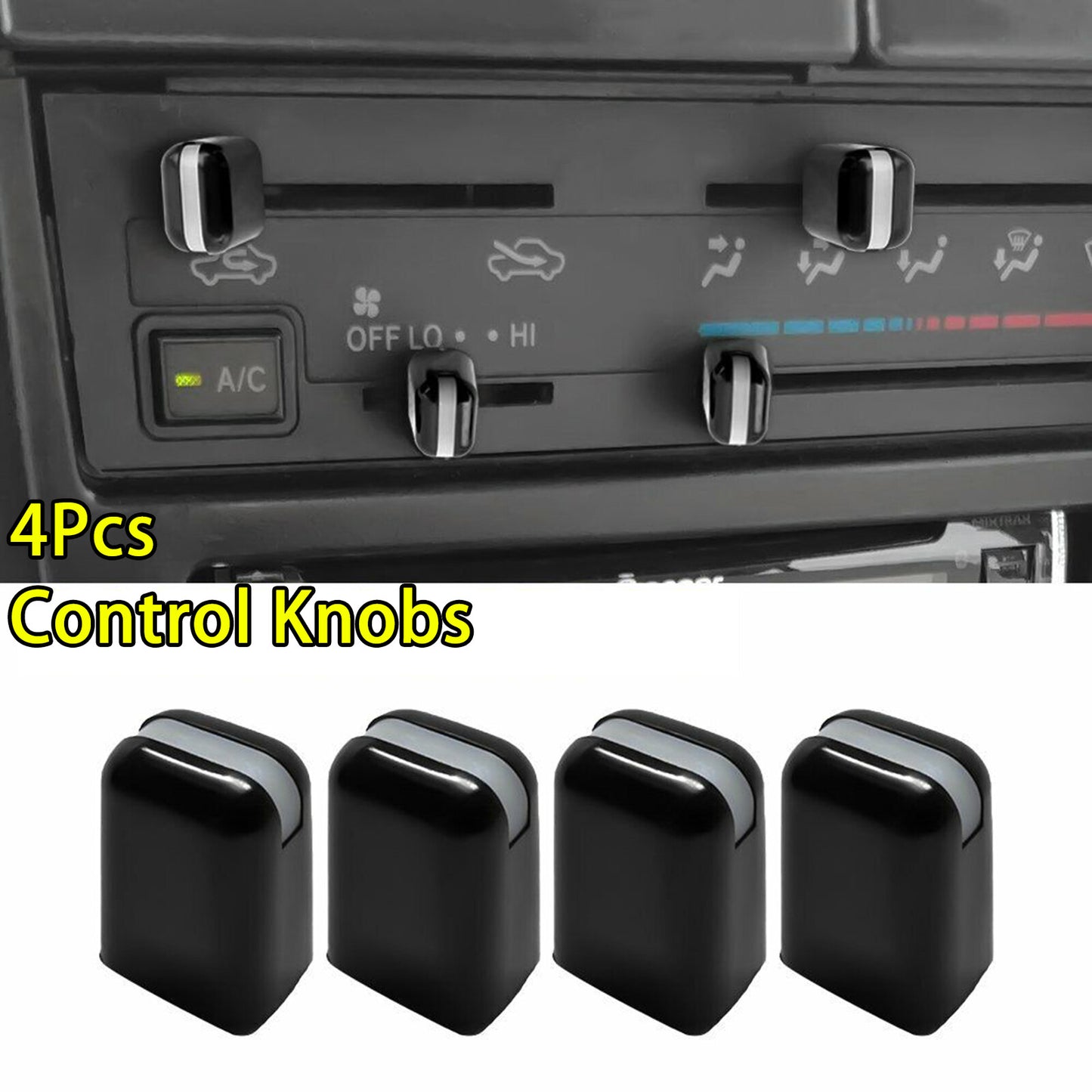 4Pcs Car Heater AC Control Knobs for Toyota Cressid 4Runner for Land Cruiser Tacoma Q