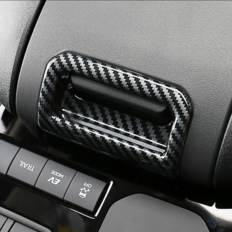 Carbon Fiber Style Storage Armrest Box Switch Trim for Toyota 2020-24 Highlander