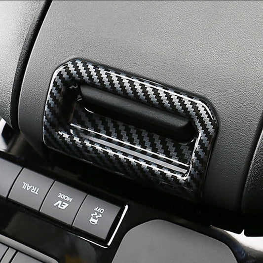 Carbon Fiber Style Storage Armrest Box Switch Trim for Toyota 2020-24 Highlander