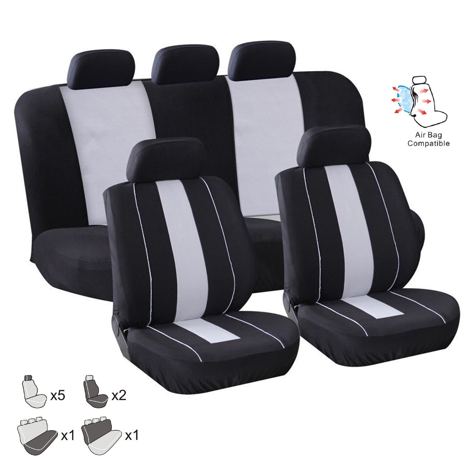 Car for Seat Cover Interior Accessories Mesh Sponge Breathable 9Pcs Set Accessory