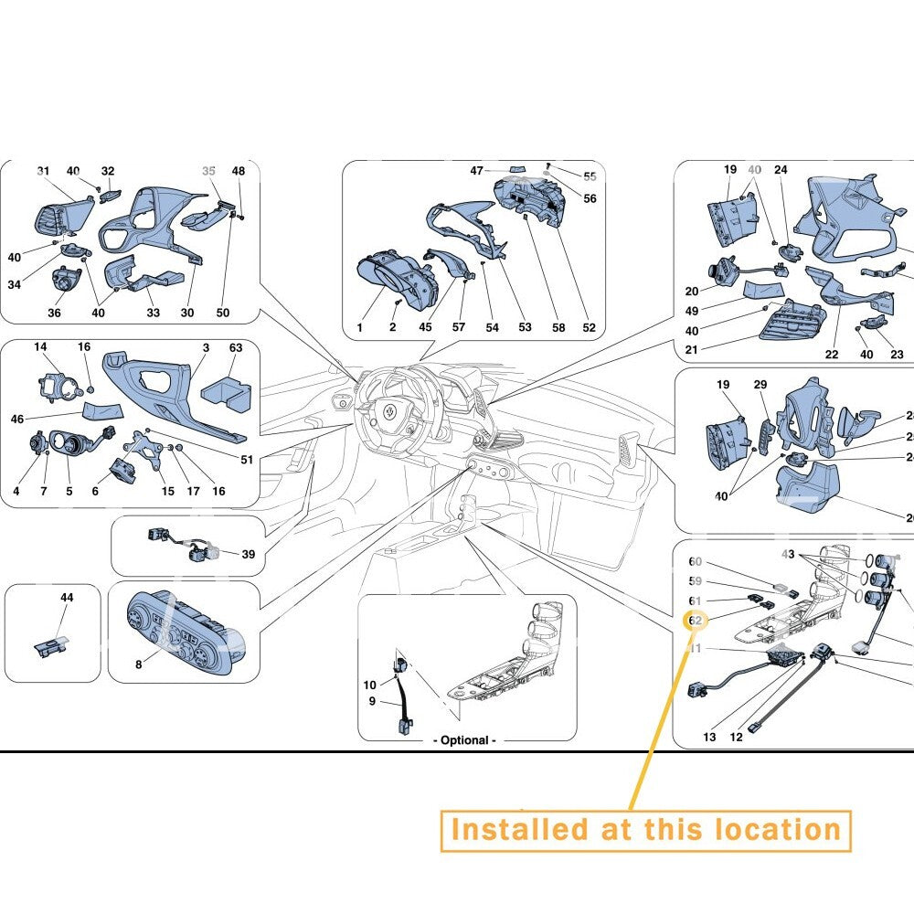 Adjustable roof opening button for Ferrari F8 - Equipment Manufacturer: 311252