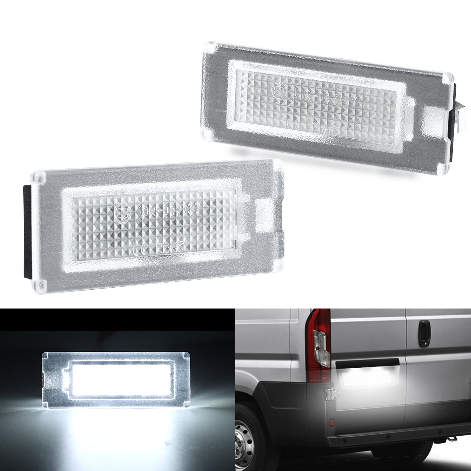 2* License Plate Light LED for Fiat Ducato for Citroen Jumper for Peugeot Boxer ?????? Q