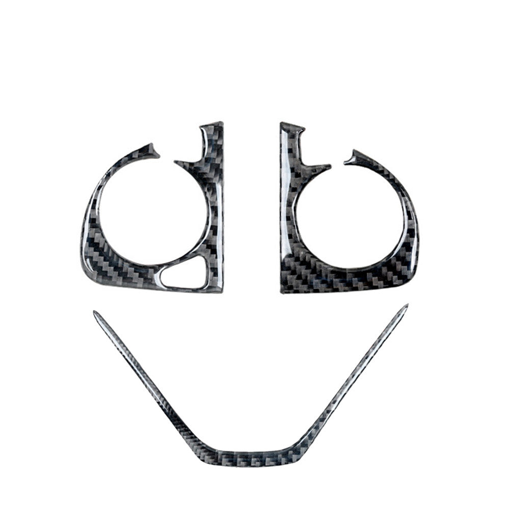 3Pcs Carbon Fiber Steering Wheel Button Trim for Honda CRV CR-V 2012-2016 Type A