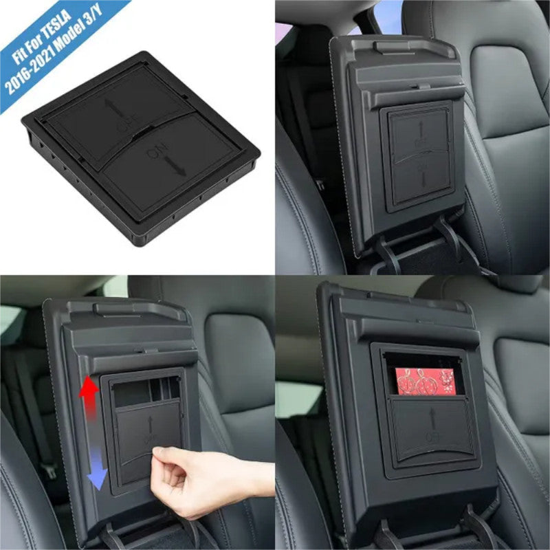 Hidden storage box for 2016-2021 for Tesla Model 3/Y center console storage box.