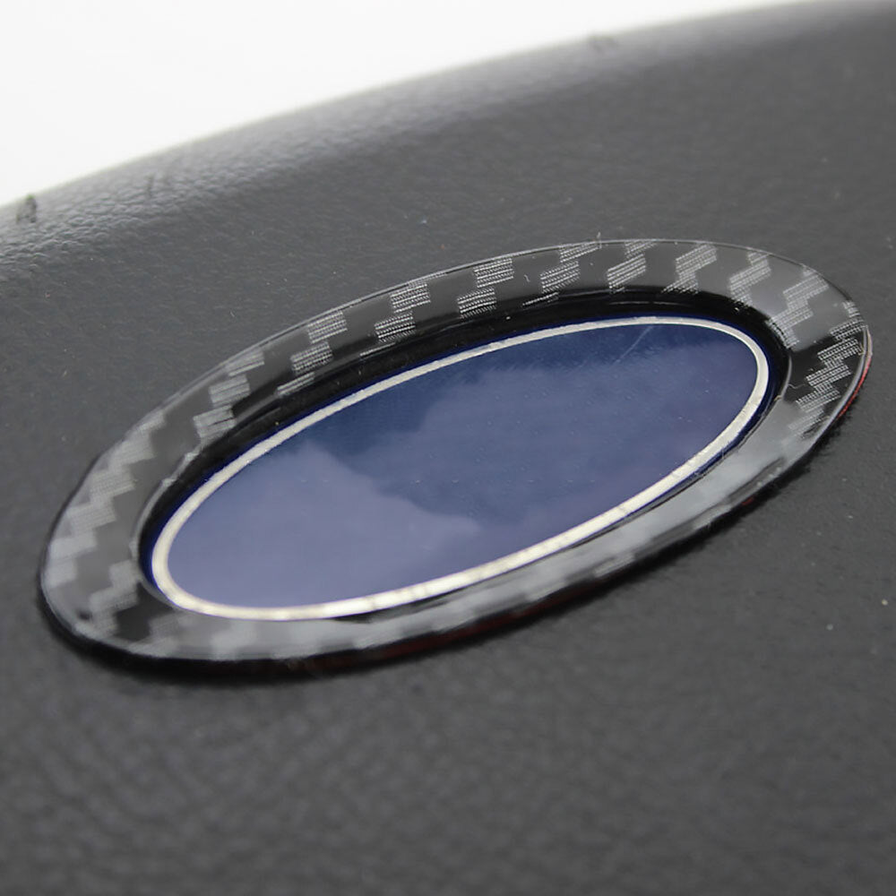 Carbon fiber black steering wheel center ring cover trim for Ecosport 12-18 n