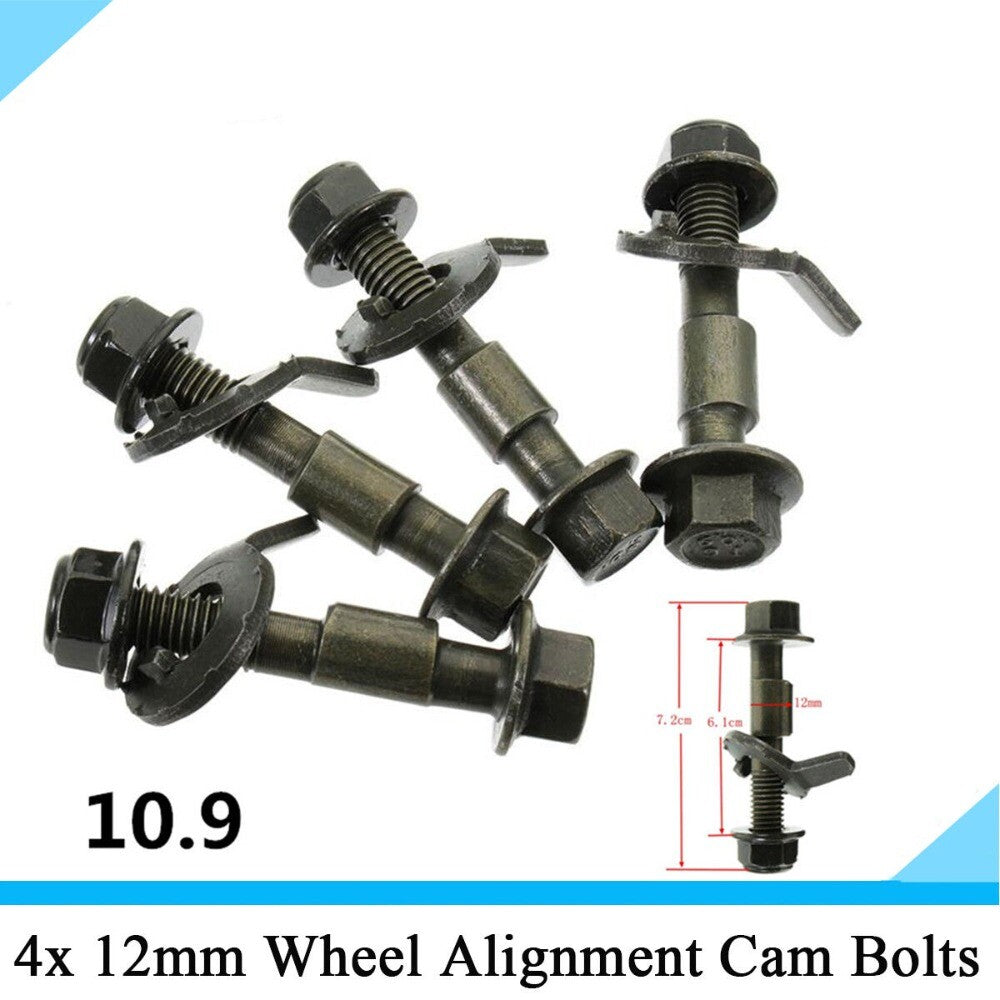 4x Steel Car Wheel Alignment Camber Bolt Screw with Anti-slip Gasket Repair Tool n