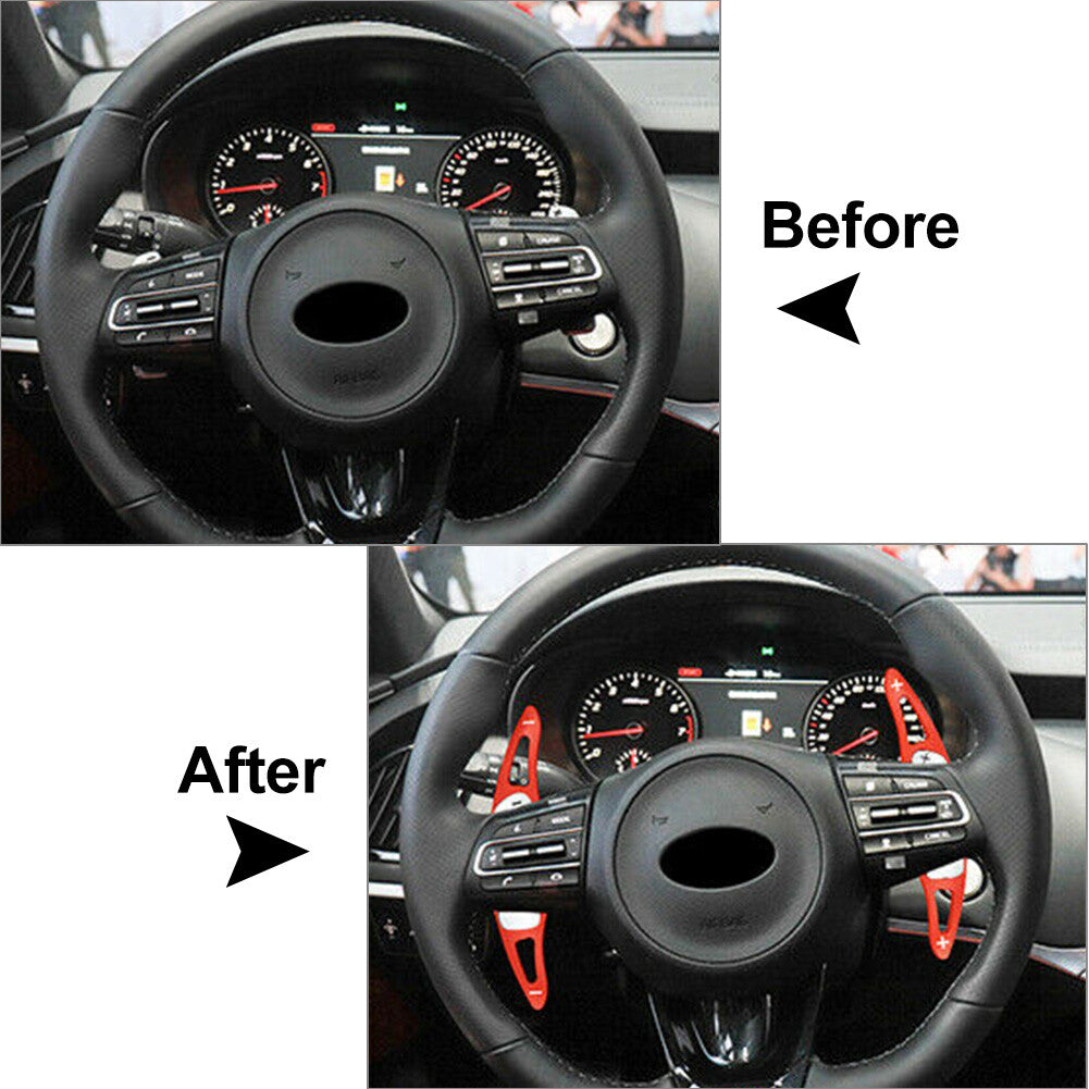 For 18-up for Kia Stinger CK K8 Silver Steering Wheel Paddle Shifter Extension