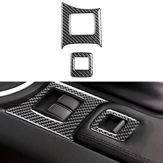 2Pcs Carbon Fiber Interior Central Switch Frame Cover Trim for Mazda MX-5 Miata