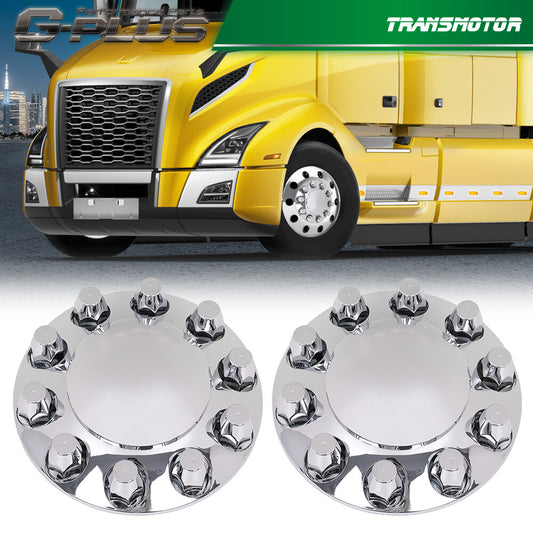 2pcs Front Silver 33mm Nut Cover Wheel Cover Hub Axle Semi Truck Plastic ABS Brand New - v