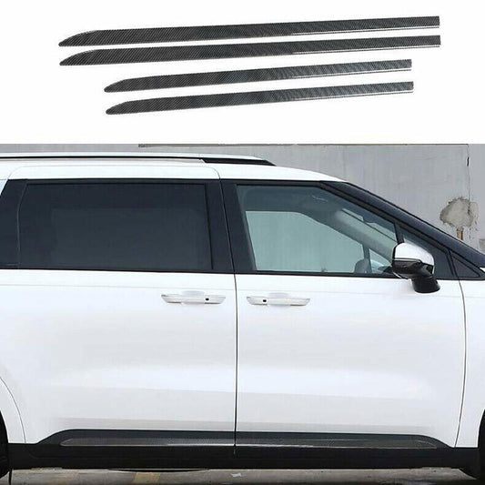 for Kia Carnival 2022-23 Carbon Fiber Side Door Body Molding Cover Guard Trim 4x