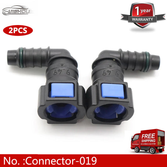 2-Pack Fuel Line Hose Quick Release Female Connector 9.49mm ID8 10x8 90¡ã