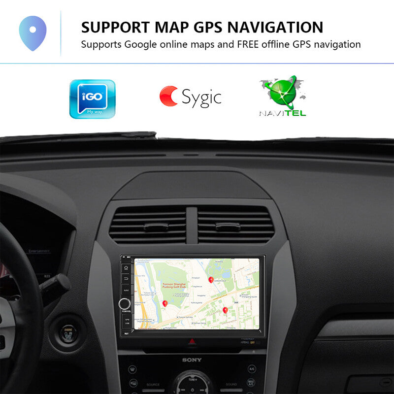 7-inch dual DIN car stereo Android navigation Bluetooth WIFI radio with mirrored MP5 connection n