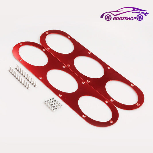 2pcs Universal Aluminum Rear Bumper Race Air Diversion Diffuser Panel Kit Red