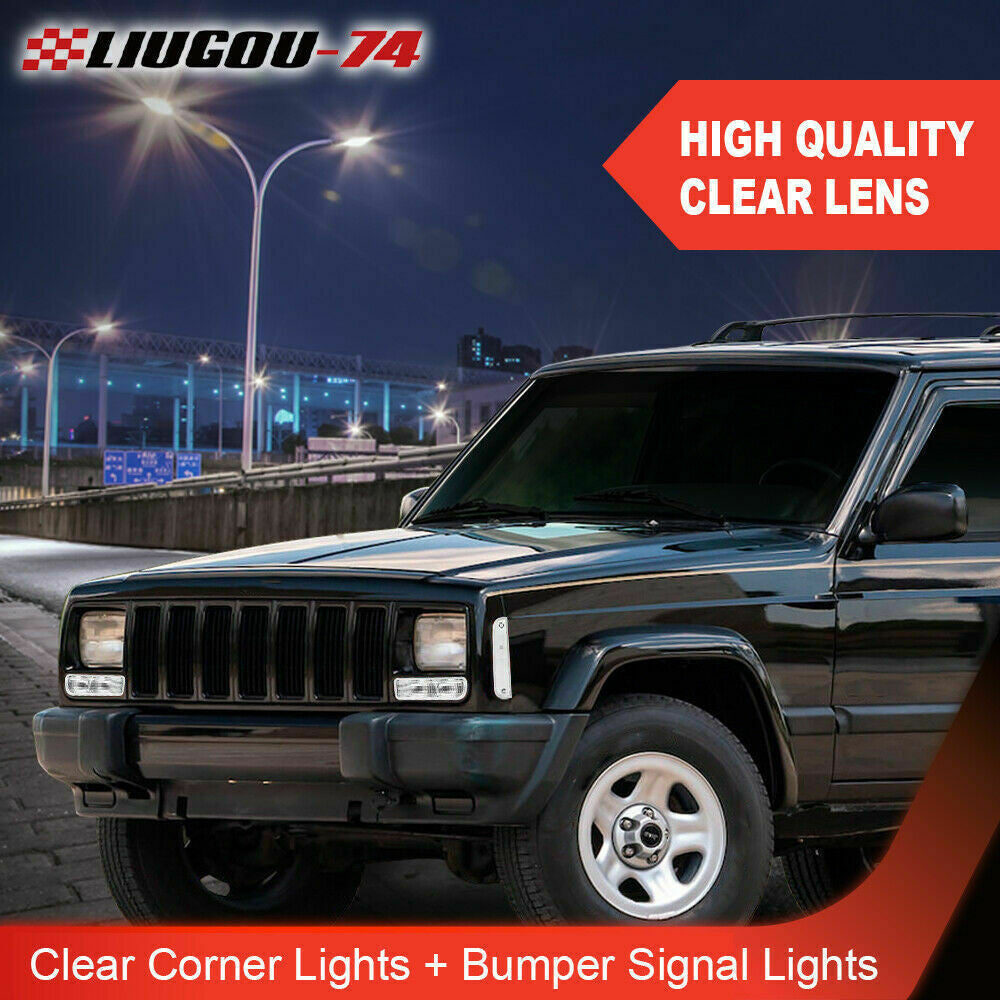 Suitable for 1997-2001 for Jeep Cherokee XJ clear corner lights and bumper signal lights in the . Q