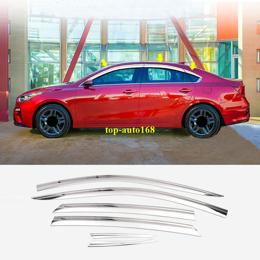 for Kia Forte 2019-23 ABS Chrome Window Visor Vent Shade Rain Guard Deflector 6X