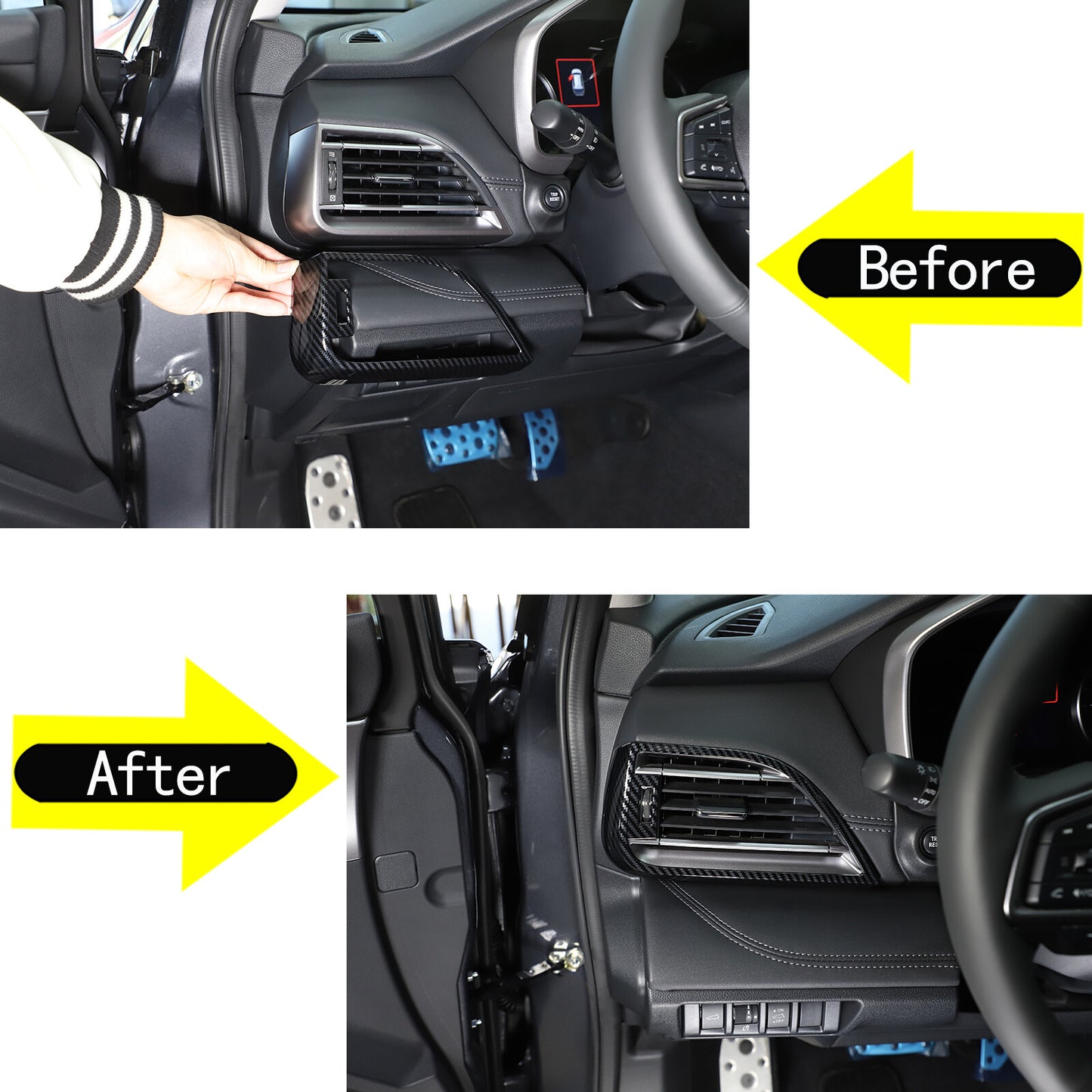 Carbon fiber interior vent socket cover trim for Subaru Outback BT 2021-23- n