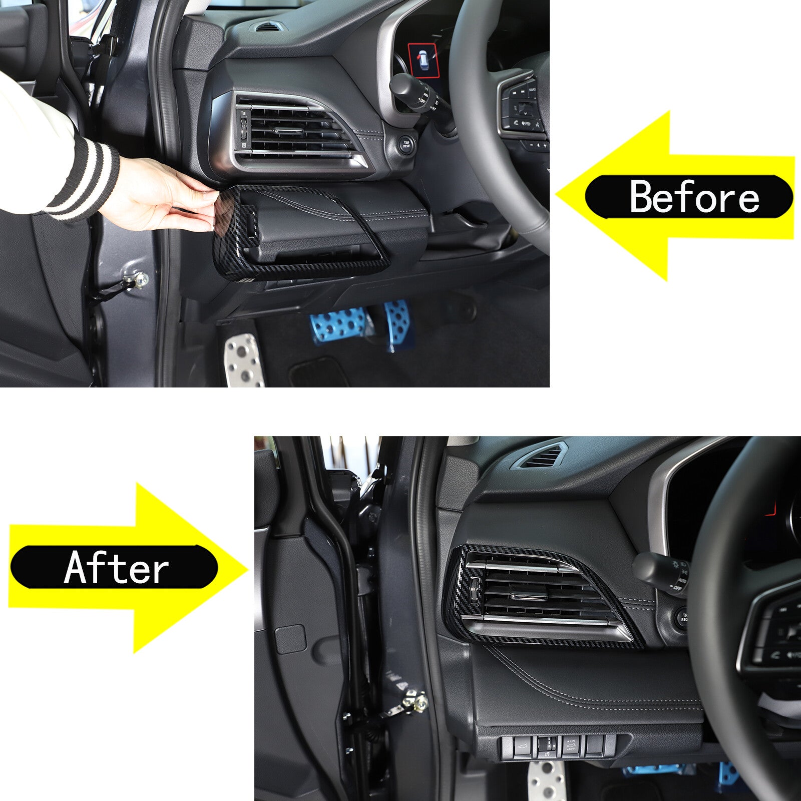 Carbon fiber interior vent socket cover trim for Subaru Outback BT 2021-23- n