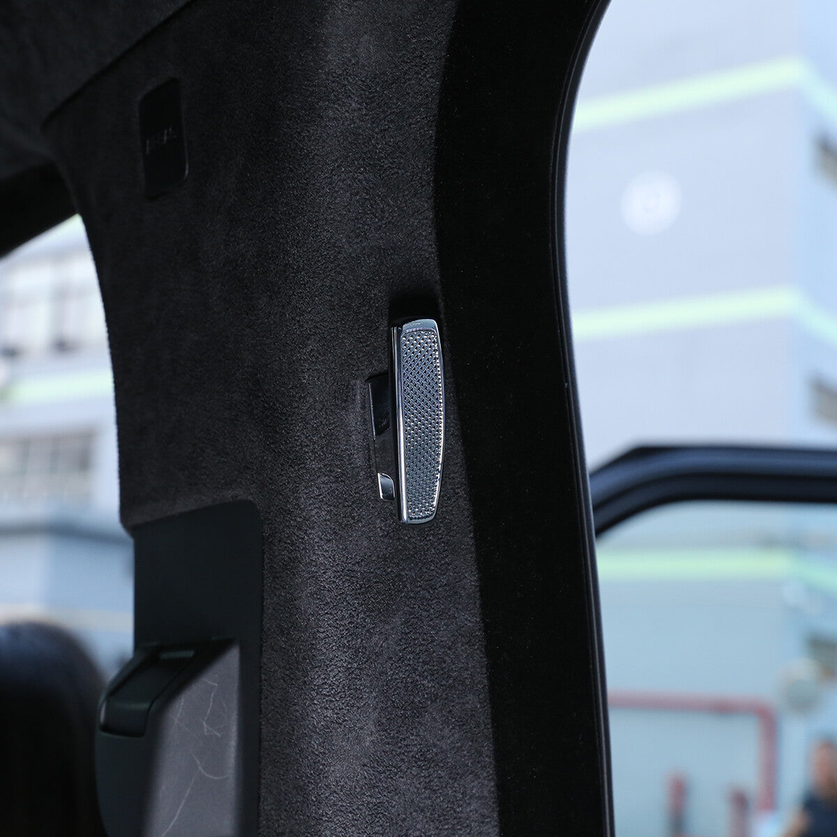 Fabric hook cover B support 2013-2022 for Range Rover L405, silver alloy 2-piece set. n