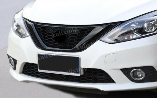 For 2016-2019 for Nissan Sentra Glossy Black Front Grille GrillRear Door Lid Trim2