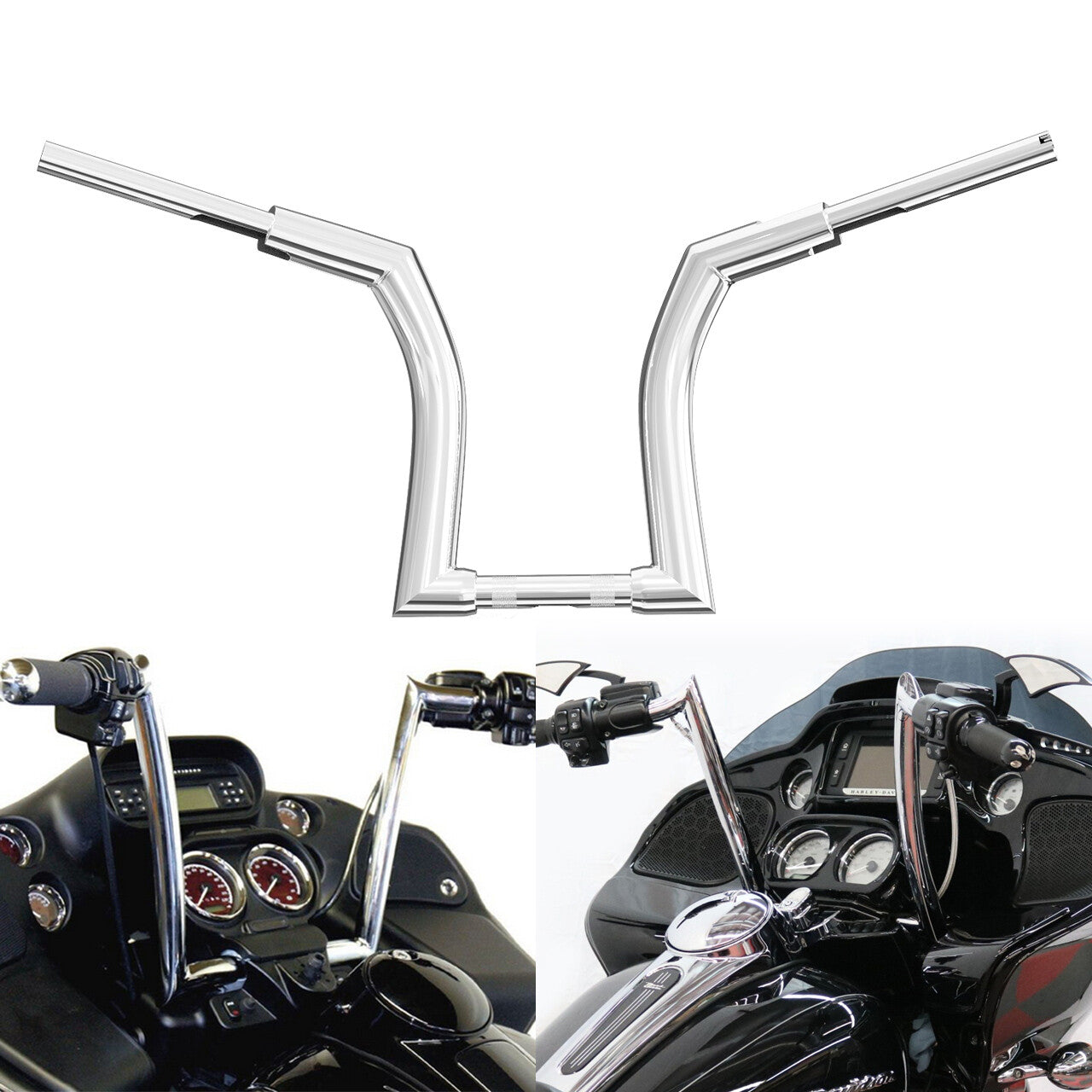 Chrome 16 Ape Hanger Handlebar 1.25 Rise for Harley Street Electra Glide 00-13