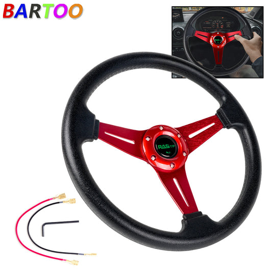 13.4x2.36 Racing Steering Wheel Universal Aluminum Drifting Deep Dish Red